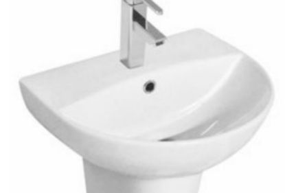 Kameo Basin white 1 Tap hole 450mm wide 370mm deep